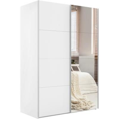 Эста 2-х дверный Медиум (4 ЛДСП / 4 Зеркала) (Белый снег 2400х1600х660 Стандарт Эста)